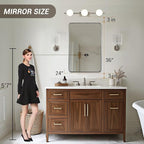 ANDY STAR Mirror for Bathroom, 24x36 Inch Brushed Nickel Bathroom Rectangle Mirror for Wall, Modern Rectangular Thick Tube Metal Frame for Vanity Over Sink, Explosion-Proof Film, Horizontal/Vertical