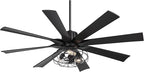 Possini Euro Design 60" Defender Modern Industrial Indoor Ceiling Fan with LED Light Remote Control Matte Black Metal Cage for Living Kitchen House Bedroom Family Dining Home Office Kids Room