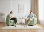 Modern Accent Chairs for Living Room, Comfy Chenille Armchairs with Storage, 33.5" W Single Reading Chairs for Bedroom, Study Room, Apartment, Tool Free Assembly, Sage Green