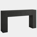 Tribesigns 63-Inch Wooden Console Table with 2 Hidden Drawers, Farmhouse Rustic Brown Sofa Table for Living Room, Hallway, Entrance, Foyer, Easy Assembly (Black)
