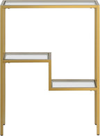 Henn&Hart 22" Wide Rectangular Console Table in Brass, Entryway Table, Accent Table for Living Room, Hallway