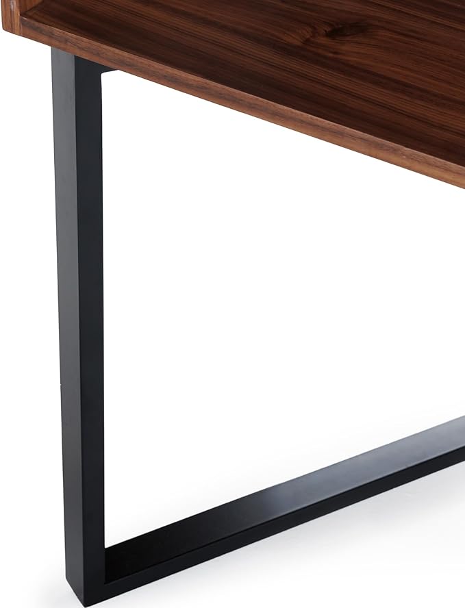 Transformer Table to Desk, Modern Home Office Desk with Storage, Foldable Desk to Dining Table, Multiuse Computer Desk, Work from Home Essentials (Dark Brown, Royal Walnut)