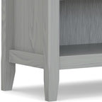 SIMPLIHOME Amherst SOLID WOOD 24 Inch Wide Traditional Bedside Nightstand Table in Fog Grey, For the Living Room and Bedroom