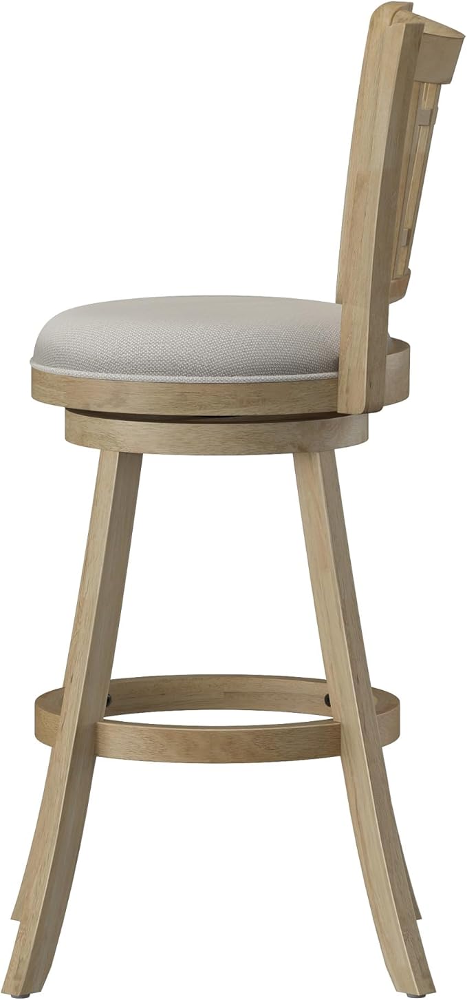 Hillsdale Fairfox Swivel Stool with Rectangular Lattice Back, Natural