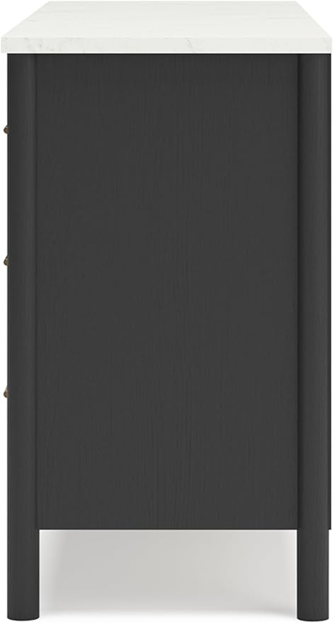 Signature Design by Ashley Cadmori Bohemian 6-Drawer Dresser with Safety Stop, Black & White