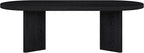 Henn&Hart 48" Oval Wood Low-Profile Coffee Table for Living Room, Family Room or Office, Black Grain