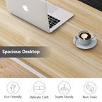 Tribesigns Computer Desk, 47 inch Modern Simple Office Desk Computer Table Study Writing Desk for Home Office, Light Walnut