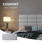 Art3d Peel and Stick Headboard for King, Full and Queen in Grey, Pack of 12 Wall Panels 3D Sized 9.84" x 23.62", Soundproof, Upholstered