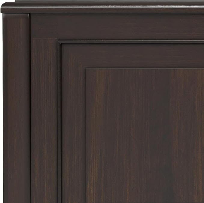 SIMPLIHOME Connaught Entryway Storage Bench - 36 inch Wide Solid Wood Small Storage Trunk Seat in Chestnut Brown, Traditional Bench for Entryway or Living Room with Lift-Up Lid and Paneled Front
