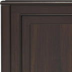 SIMPLIHOME Connaught Entryway Storage Bench - 36 inch Wide Solid Wood Small Storage Trunk Seat in Chestnut Brown, Traditional Bench for Entryway or Living Room with Lift-Up Lid and Paneled Front