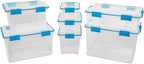 Sterilite 12-Pack Gasket Box, Weather-Resistant Storage Bins with Latching Lids, 12 Quart - Heavy-Duty Organizing Containers for Closet, Bathroom, and Office