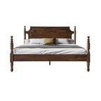 King Size Platform Bed Frame with Headboard & Footboard, Center Metal Legs with Solid Wood 12 Sturdy Slatted, Easy Assembly, No Box Spring Needed, Anti-Noise & Slip-Free, Walnut Finish, ROK-37