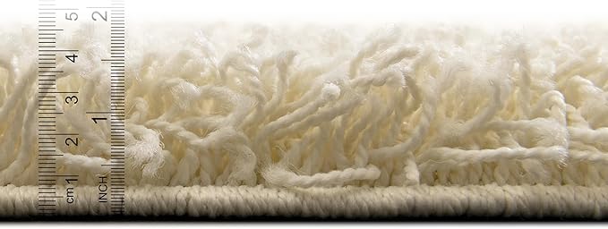 Unique Loom Solid Shag Collection Area Rug (2' 7" x 19' 8" Runner, Pure Ivory)
