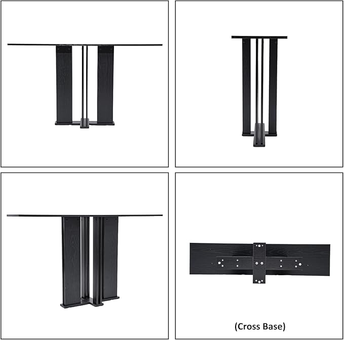 HEAH-YO 51" Console Table, Rustic Wood Entryway Table, T-Shape Narrow Sofa Tables Behind Couch for Hallway, Entrance, Foyer, Living Room, Black