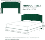 King Size Headboard Only, Velvet Wall Mounted Headboard King for Adjustable Bed Modern Upholstered Head Board Easy Assembly, Jade Green