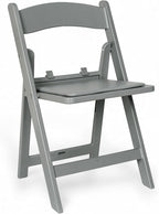 Flash Furniture Hercules Kids Gray Resin Folding Chair with Gray Vinyl Padded Seat