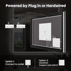 WTTY 36"X36" LED Bathroom Mirror with Black Frame, Bathroom Vanity Mirror with Lights for Wall, Front Light and Backlit, Anti-Fog, Dimmable, 3 Colors, Shatterproof, Memory, Horizontal/Vertical