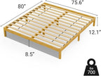 LIFEMENT Classic Wood Platform Bed Frame, Essential, Noise Free, Under Bed Storage, No Box Spring Needed, Easy Assembly (Natural, King (U.S. Standard))