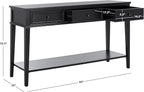 SAFAVIEH Home Collection Manelin Black/Antique Gold 3-Drawer Console Table for Living Room Foyer Bedroom Hallway Entryway Office