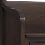 SIMPLIHOME Connaught Entryway Storage Bench - 56 inch Wide Solid Wood Wide Storage Seat in Chestnut Brown, Traditional Bench for Entryway or Living Room with Lift-Up Lid and Paneled Front