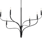 KICHLER Livadia 6-Light Chandelier, Soft Modern-Light in Black, for Foyer, Great Room, or Vaulted Dining or Bedroom (33.25" x 47.25"), 52674BK