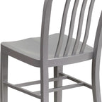 Flash Furniture Commercial Grade Silver Metal Indoor-Outdoor Chair