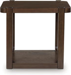 Signature Design by Ashley Breckington Contemporary End Table with Lower Shelf, Dark Brown