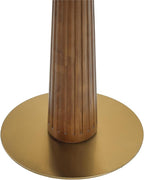 Sintered Stone Office Table - 33.5" Round Table for Small Offices (Light Brown Leg and Pandora Top, 1 Table Only)