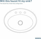Moen Gibson Chrome Two-Handle Centerset High Arc Modern Bathroom Faucet with Drain Assembly, 6150