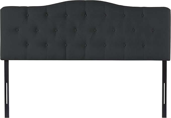 Naomi Home Cassandra Queen Tufted Headboard, Upholstered in Durable Linen Fabric – Premium Foam Cushioning, Adjustable Height, Floating Wall or Bed Frame Mount, Compatible with Adjustable Beds