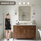 ANDY STAR Gold Bathroom Mirror for Wall, 30x36 Inch Rectangle Mirror for Bathroom with Rounded Corner, Modern Brushed Brass Rectangular Vanity Mirror with Anti-Rust Tube Metal Frame, Explosion-Proof