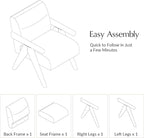 HULALA HOME Modern Accent Chair, Upholstered Arm Chair with Solid Wood Frame, Comfortable Padded Seat and Back, for Living Room, Bedroom, Mustard