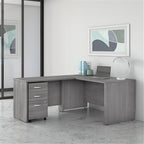 Bush Business Furniture 60W x 30D L Shaped Desk with Mobile File Cabinet, Corner Table and Drawers for Home or Professional Office, Studio C Collection, Black Walnut
