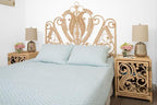 KOUBOO Peacock Rattan Headboard, Full Size, Natural Color