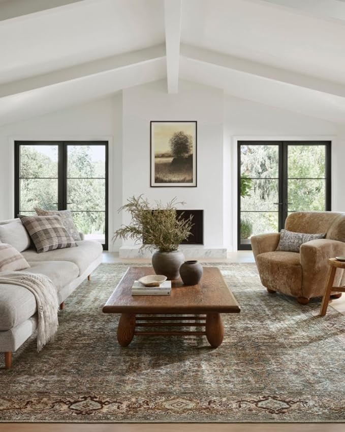 Loloi Amber Lewis Georgie Collection GER-07 Moss/Salmon 10'-0" x 14'-0", .19" Pile Height, Area Rug