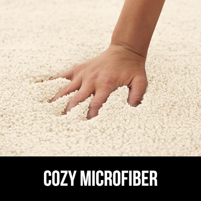GORILLA GRIP Bathroom Rugs, 36x24, Ultra Soft Absorbent Mat, Thick Plush Bath Rug, Machine Washable, Microfiber Quick Dry, Mats for Shower, Bathtub and Floor, Home Decor Accessories, Ivory
