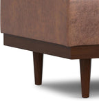 SIMPLIHOME Mariah 34 inch Wide Contemporary Rectangle Coffee Table Storage Ottoman in Distressed Saddle Brown Vegan Faux Leather, Assembled, For the Living Room, Entryway and Family Room