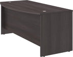 Bush Business Furniture Studio C 72W x 36D Bow Front Desk in Storm Gray, Computer Table for Home or Professional Office