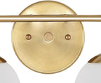 JONATHAN Y JYL3535A Louis Parisian Globe 15" 2-Light Metal/Frosted Glass Modern Contemporary LED Vanity Midcentury Glam 2700K LED 4W Bulbs Entryway Lobby Kitchen Bathroom Bedroom Hallway, Brass Gold