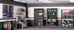 Metal Storage Cabinets with 4 Adjustable Shelves，Black Metal File Cabinet, 71'' Steel Storage for Home & Office, School,Kitchen Pantry,Tool Cabinet，Garage, Black