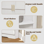 67'' Tall Corner Cabinet with 2 Doors and Storage Shelves,Modern Storage Cabinet with Barn Door Design, Home Space Saver for Living Room, Kitchen, Bathroom, Laundry Room, White