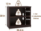 Bookcase, Open Storage Book Cases/Shelves, Floor Standing Indoor Furniture 2 Shelf Book case for Farmhouse Library Office Bedroom Kids, Dark Cherry - 2 Tier