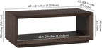 Henn&Hart 48" Rectangular Coffee Table with Open Storage Shelf for Living Room, Family Room, or Office, Alder Brown