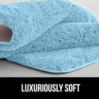 GORILLA GRIP Bathroom Rugs, 36x24, Ultra Soft Absorbent Mat, Thick Plush Bath Rug, Machine Washable, Microfiber Quick Dry, Mats for Shower, Bathtub and Floor, Home Decor Accessories, Sky Blue