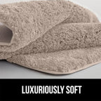GORILLA GRIP Bathroom Rugs, 30x20, Ultra Soft Absorbent Mat, Thick Plush Bath Rug, Machine Washable, Microfiber Quick Dry, Mats for Shower, Bathtub and Floor, Home Decor Accessories, Beige