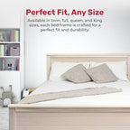 Solid Hardwood Deluxe Platform Bed Frame, Headboard, Footboard & Slats, Quality Crafted in Pennsylvania, USA from Poplar by Mennonite Artisans, No Box Spring Needed, Easy Assembly