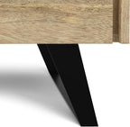 SIMPLIHOME Lowry Solid Mango Wood and Metal 22 inch Wide Rectangle Modern Industrial Side Table in Natural for The Living Room and Bedroom