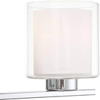 Possini Euro Design Dorris Modern Wall Mount Light Chrome Silver Hardwired 22" Wide 3-Light Fixture Clear Outer Opal Inner Glass Shade for Bedroom Bathroom Vanity Reading Living Room Hallway