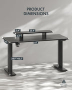 FLEXISPOT Standing Desk with Monitor Stand, 55 x 24 Inches One-Piece Electric Height Adjustable Computer Desk with Cup Holder, Home Office Desks (Black Frame+ Black Top)