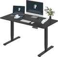 FLEXISPOT E6 Standing Desk Dual Motor 3 Stages Whole-Piece Electric 55x28 Inch Height Adjustable Home Office Desk (Black Frame + Black Desktop, 2 Packages)